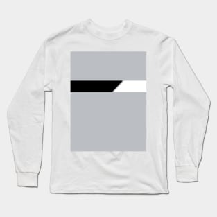 Newcastle United Retro 1985 Grey White Black Bar Design Long Sleeve T-Shirt